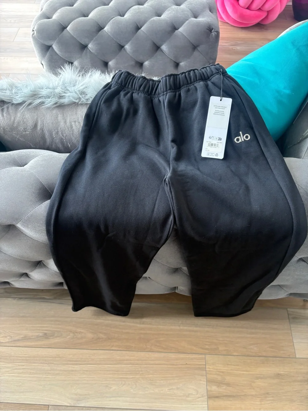 Alo Yoga Accolade Straight Leg Sweatpants Black XXS NWT